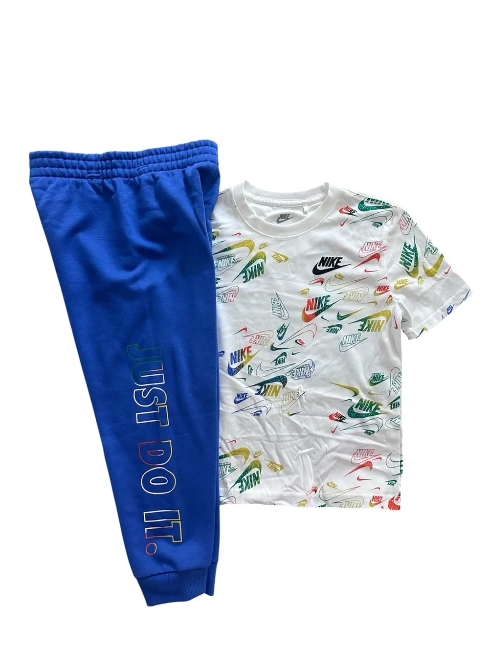 Nike Boys Size 6 T-Shirt & Blue Jogger Pants 2 Piece Set Just Do It NWT